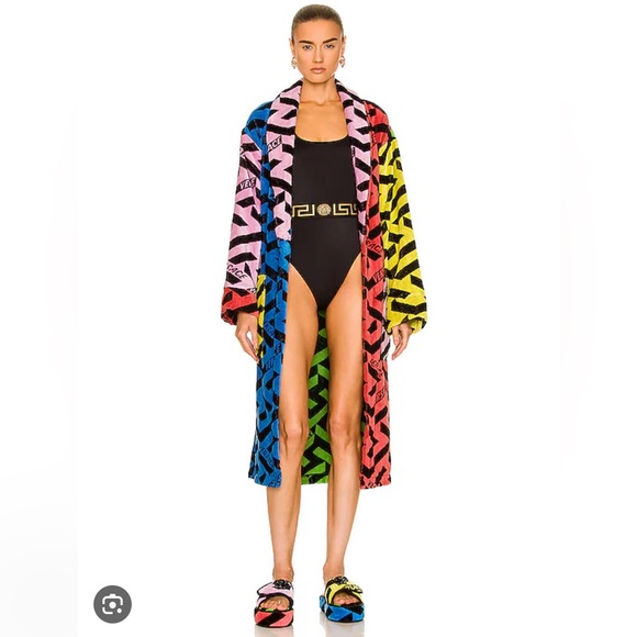 Versace La Greca Multi-Coloured Bathrobe - Picture 7 of 7